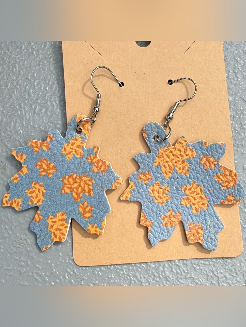 Faux Leather Dangle Earrings Maple Leafs Fall Fashion Jewelry